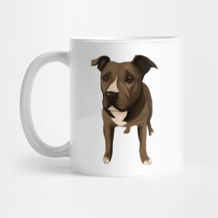 Cute Staffordshire Bull Terrier Drawing Mug